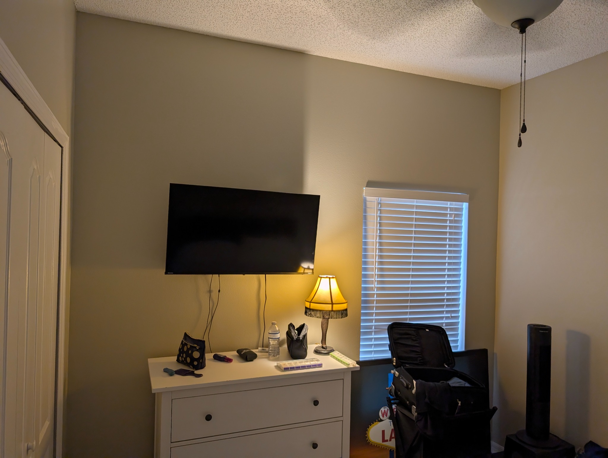 Freshly painted guest room