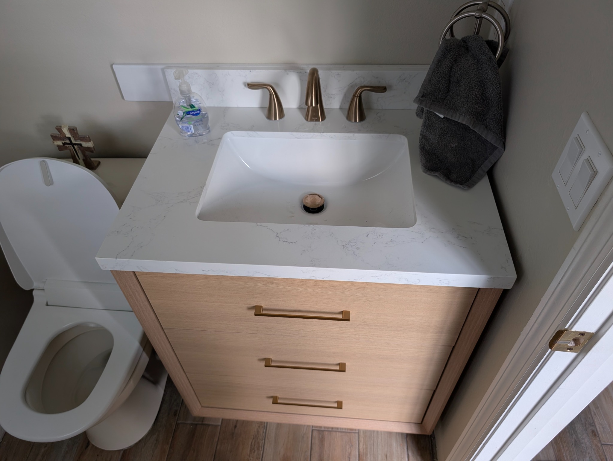Finished bathroom vanity